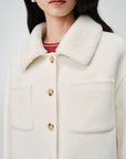 EP YAYING Wool-Cashmere Tweed Short Coat