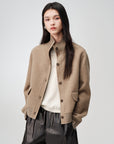 EP YAYING Silk-Wool-Cashmere Tweed Coat