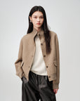 EP YAYING Silk-Wool-Cashmere Tweed Coat