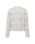 EP YAYING Light Gold Handcrafted Tweed Short Jacket