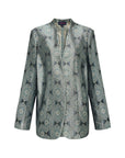 EP YAYING Blue Label Silk Jacquard Blazer Jacket