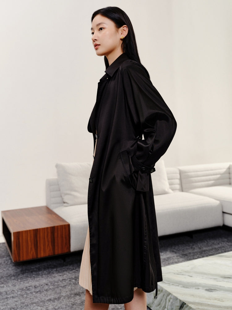 YAYING Triacetate Long Trench Coat EPIAT7307AH