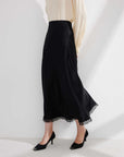 EP YAYING Acetic Acid Midi Skirt