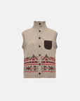 EP YAYING Relaxed-Fit Geometric Jacquard Yak Wool Vest EGLIR9003A