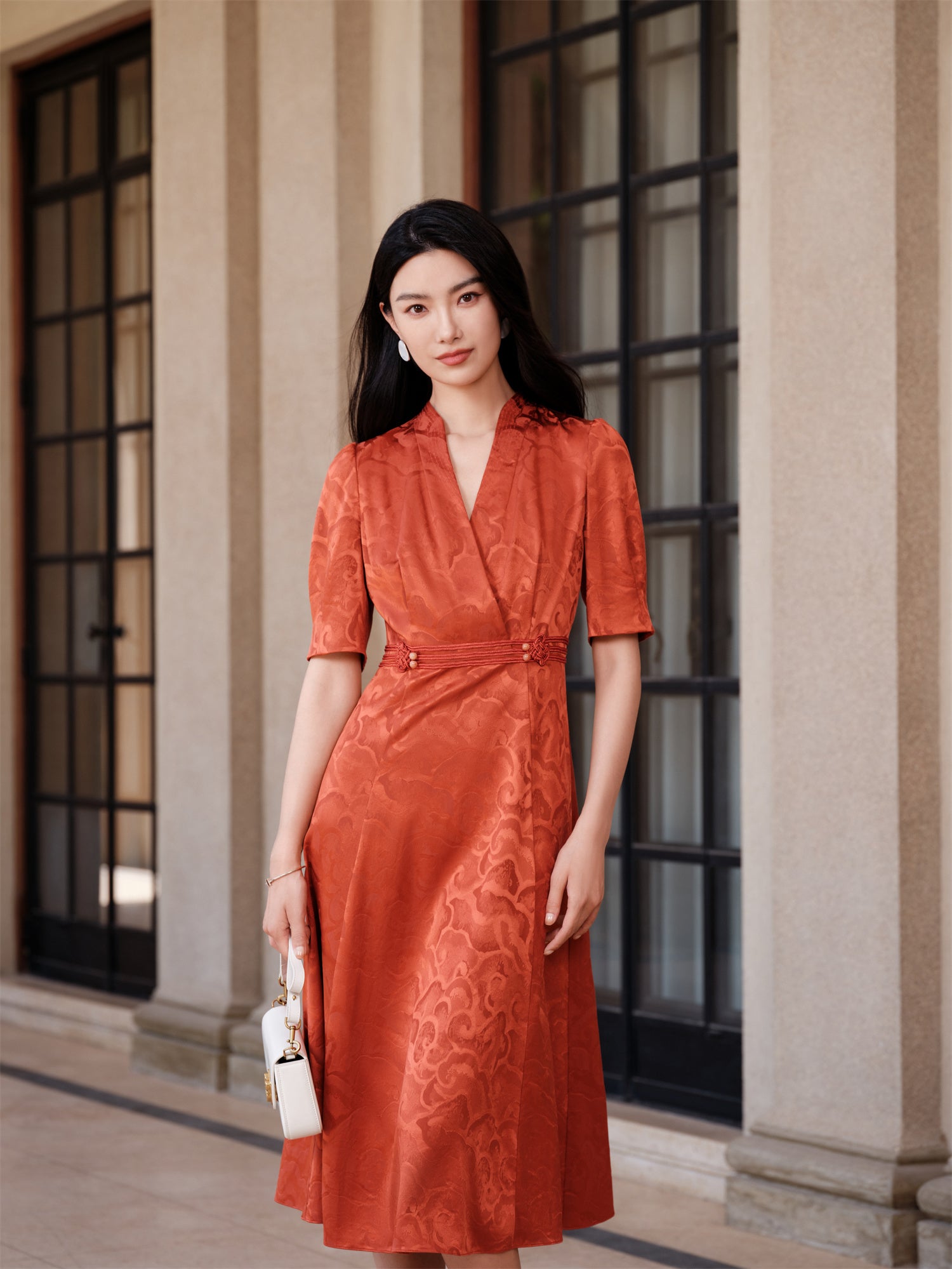 mulberry red dress YAYING Mulberry Silk Red Dress 6 / orange