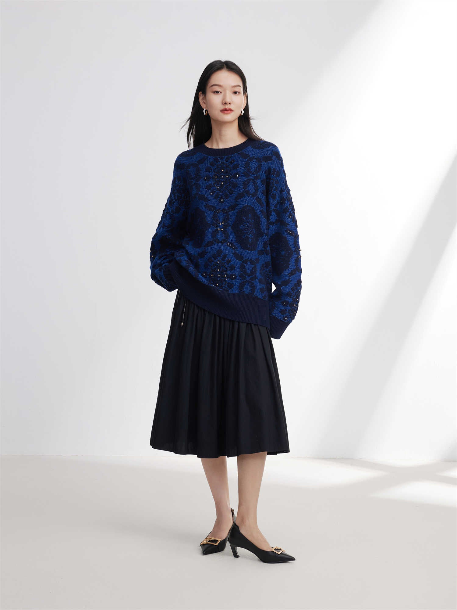EP YAYING Round Neck Knit Pullover