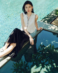 EP YAYING Short Hollow Knitted Vest