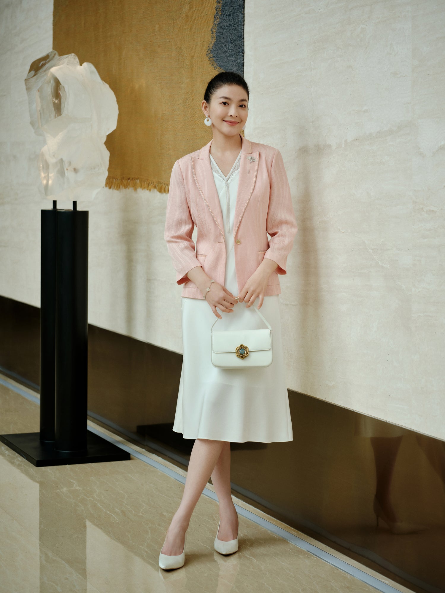 YAYING Silk Floral Jacquard Suit Jacket