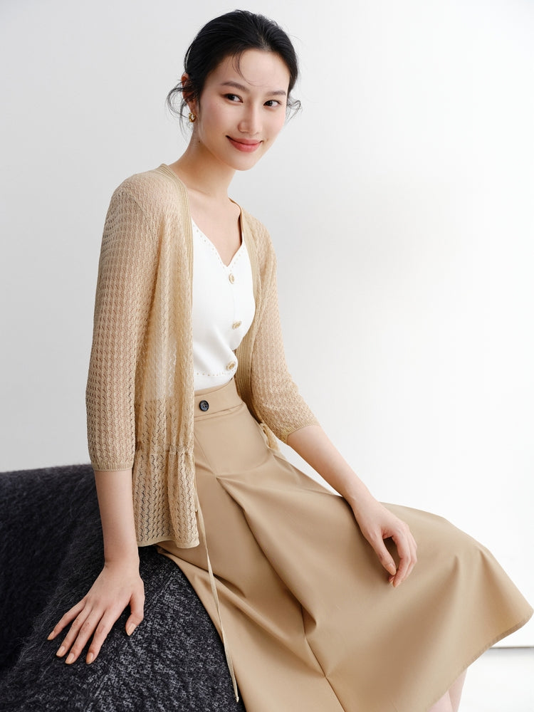 YAYING Mulberry Silk Knit Cardigan