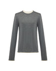 EP YAYING Slub Yarn Round Neck Knit Top