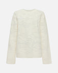 EP YAYING White wool-cashmere jacquard knit sweater
