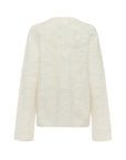 EP YAYING White wool-cashmere jacquard knit sweater