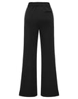 EP YAYING High-Waist Slim Wool-Cotton Brushed Black Pants