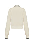 EP YAYING Cotton Cashmere Blended V-Neck Color-Block Knit Cardigan