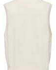 YAYING Embroidered Wool-Cashmere V-Neck Sweater Vest