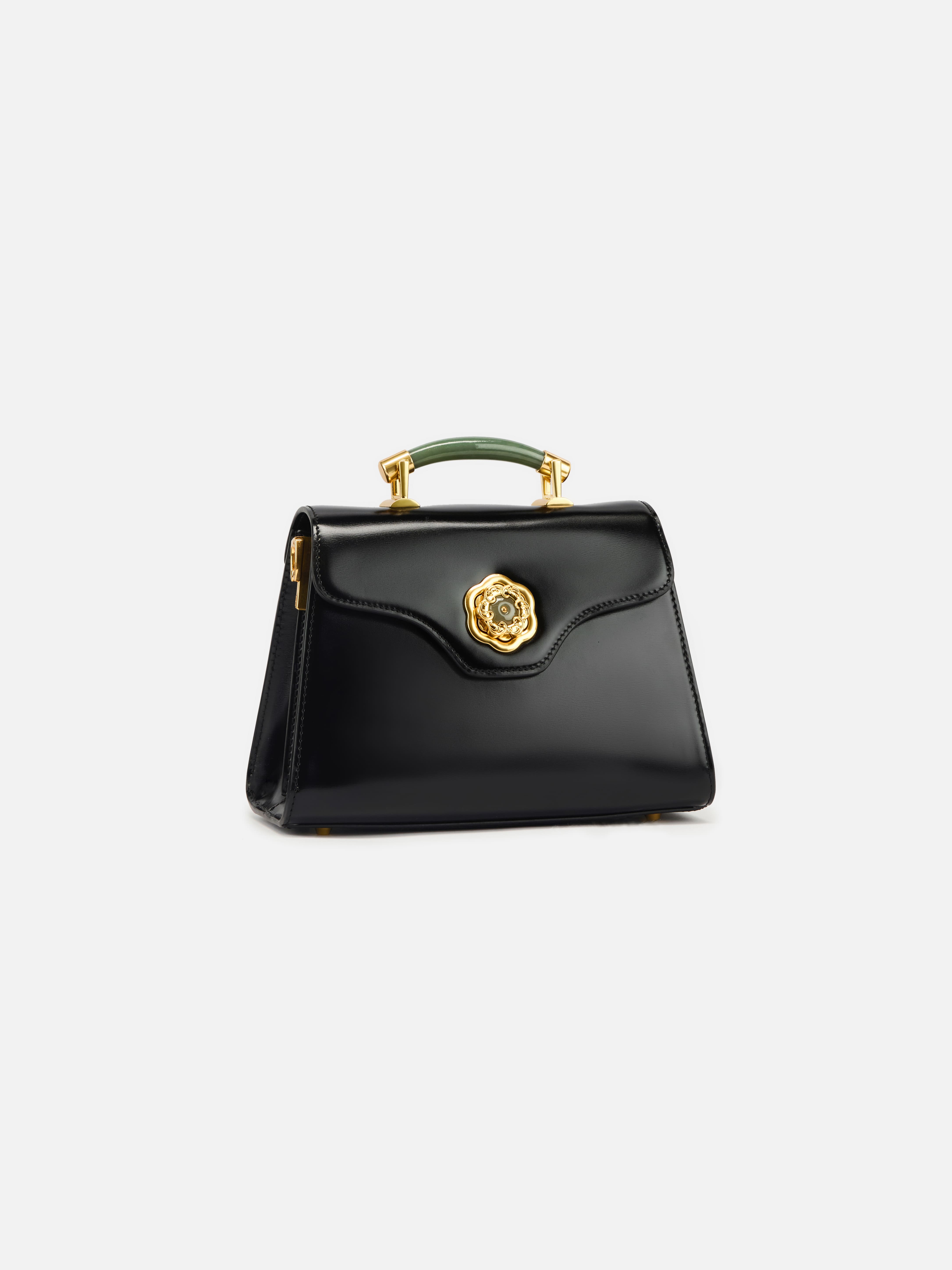 YAYING Peony Bamboo-Handle Structured Mini Top Handle Bag