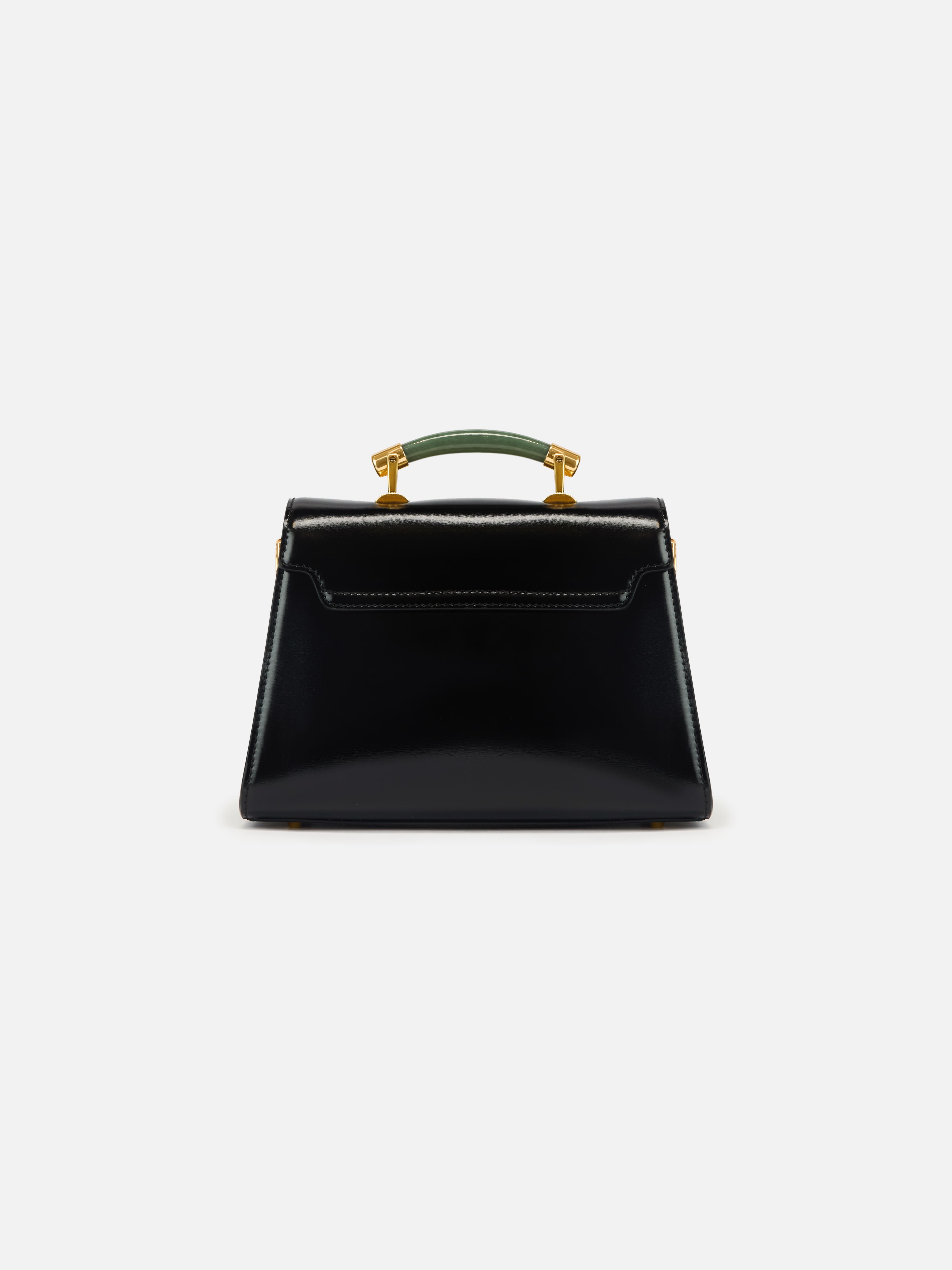 YAYING Peony Bamboo-Handle Structured Mini Top Handle Bag