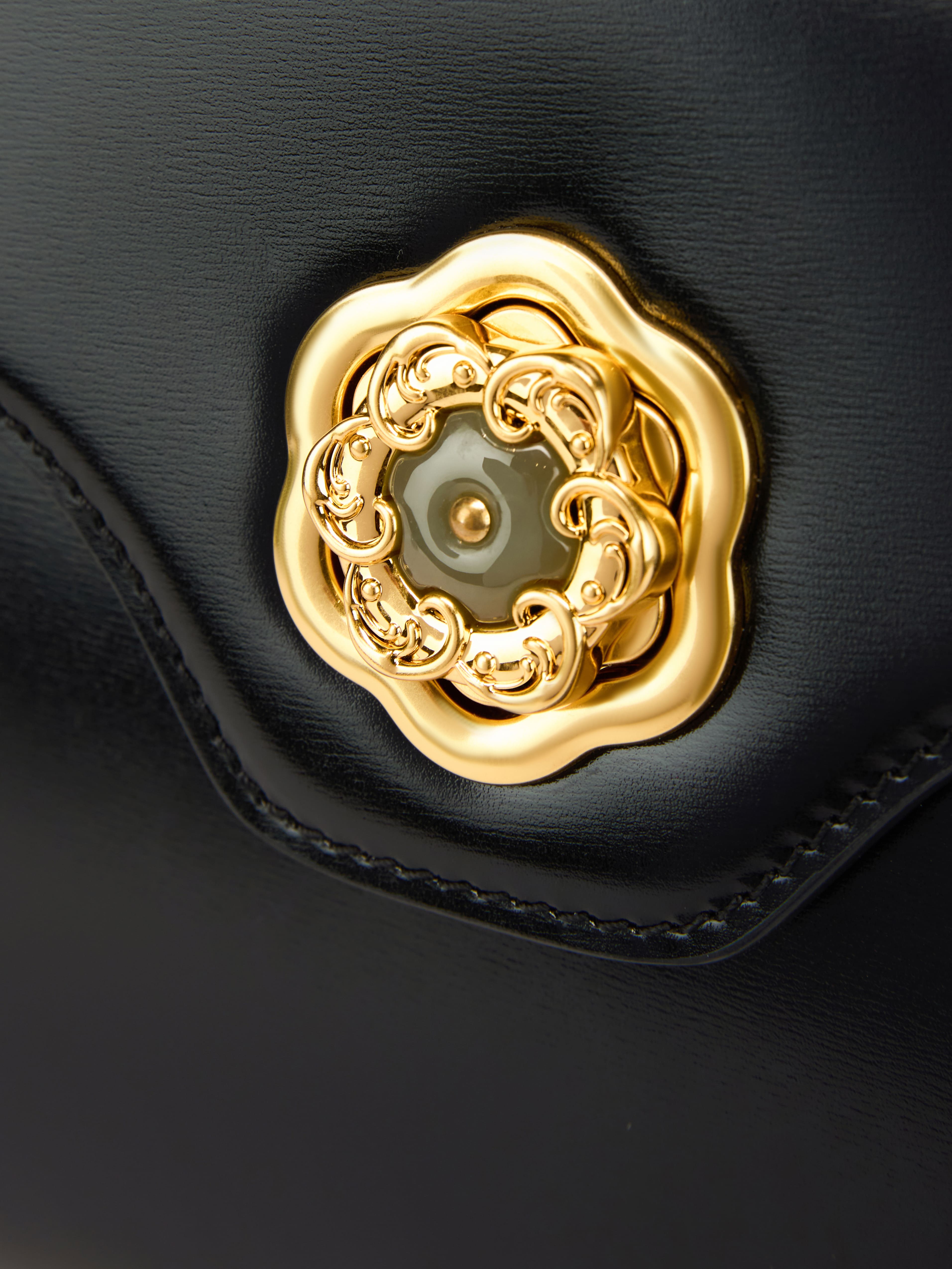 YAYING Peony Bamboo-Handle Structured Mini Top Handle Bag