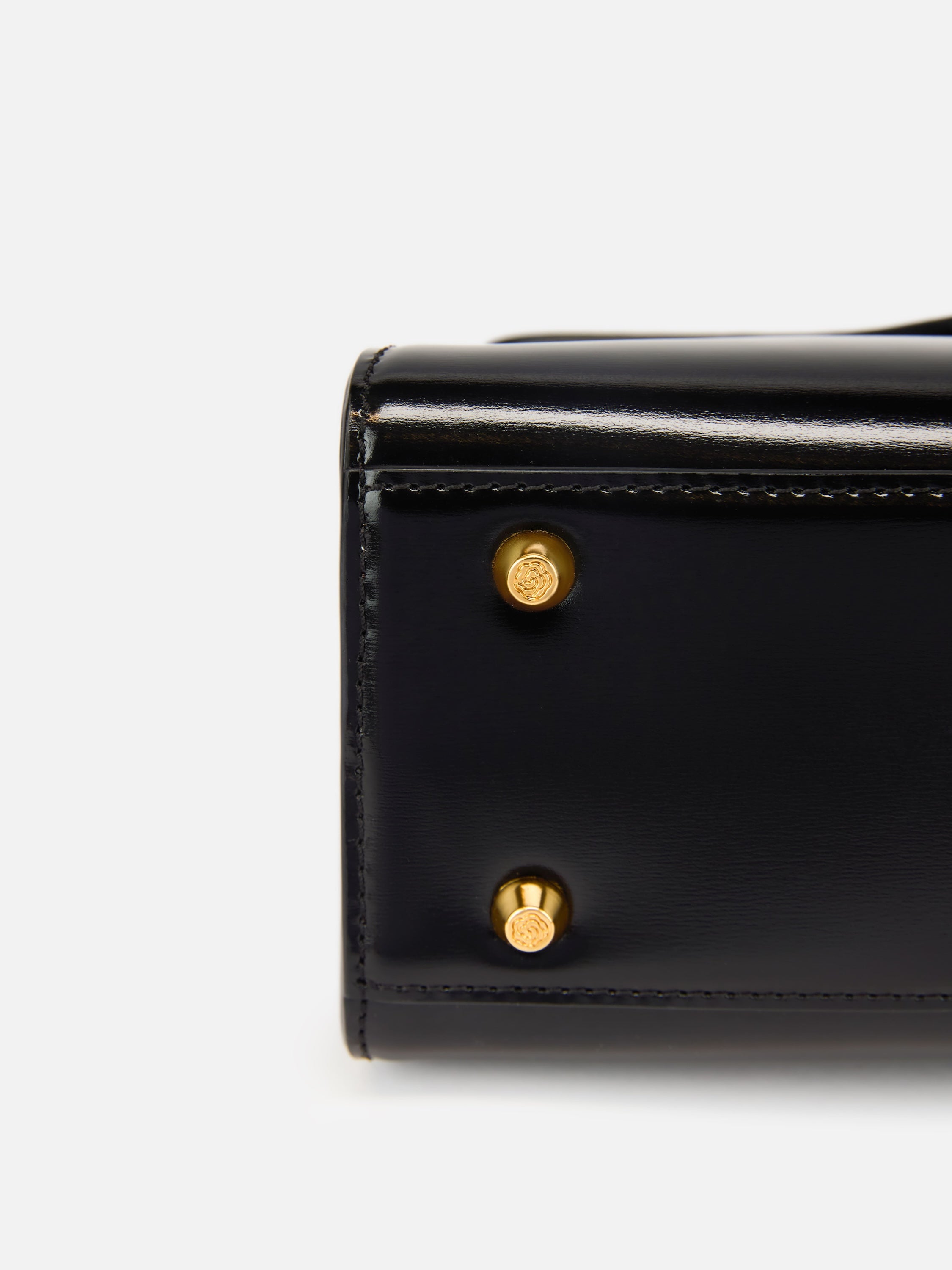 YAYING Peony Bamboo-Handle Structured Mini Top Handle Bag