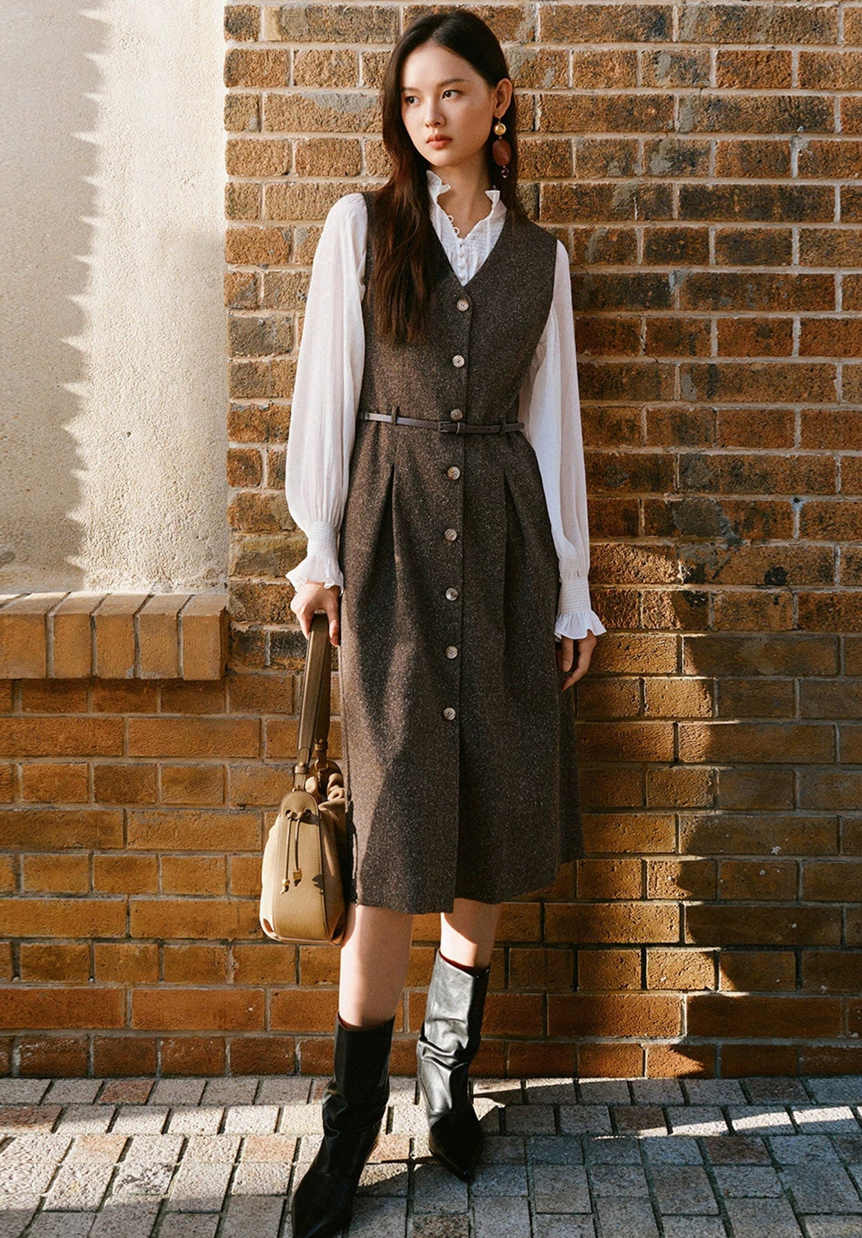 EP YAYING Wool Blend Vest Dress EGLIW4111A