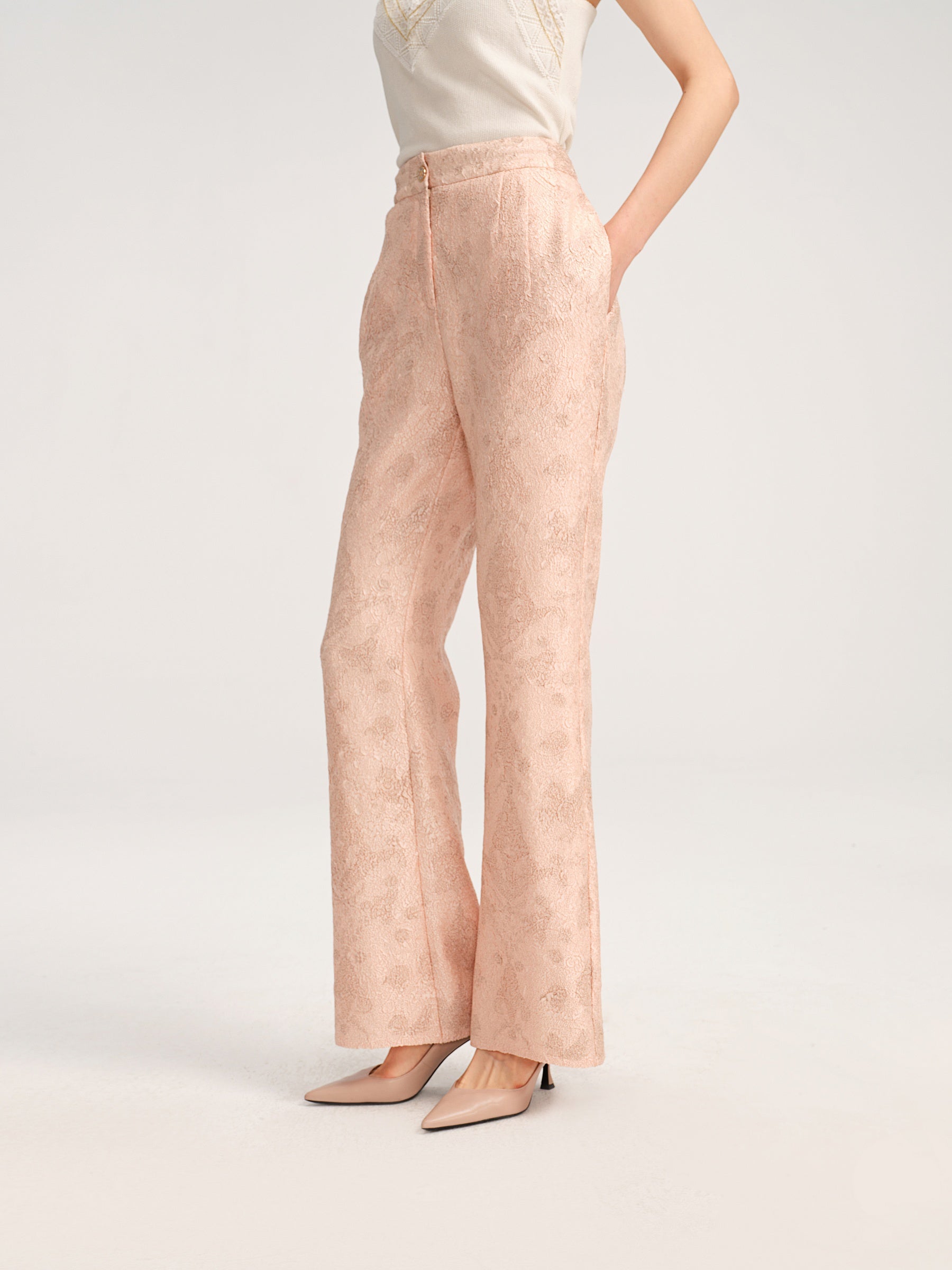 YAYING Beige Straight Leg Pants