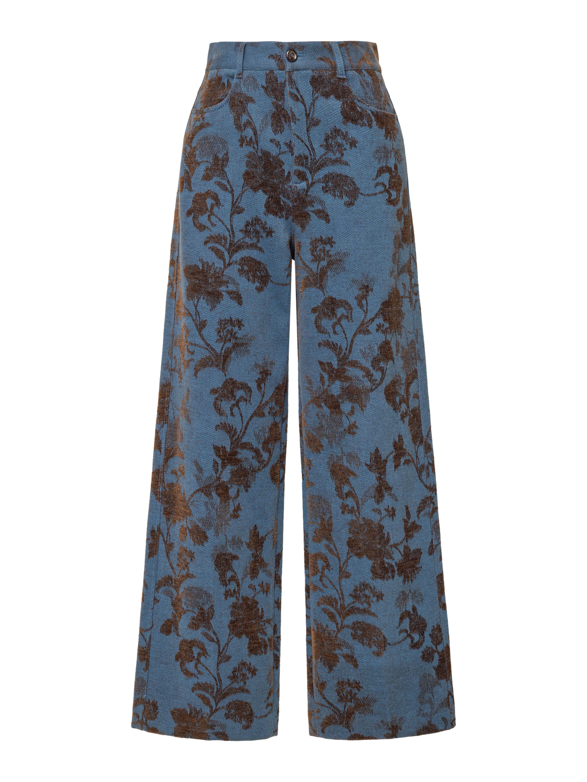 EP YAYING Chenille Jacquard Straight-Leg Pants