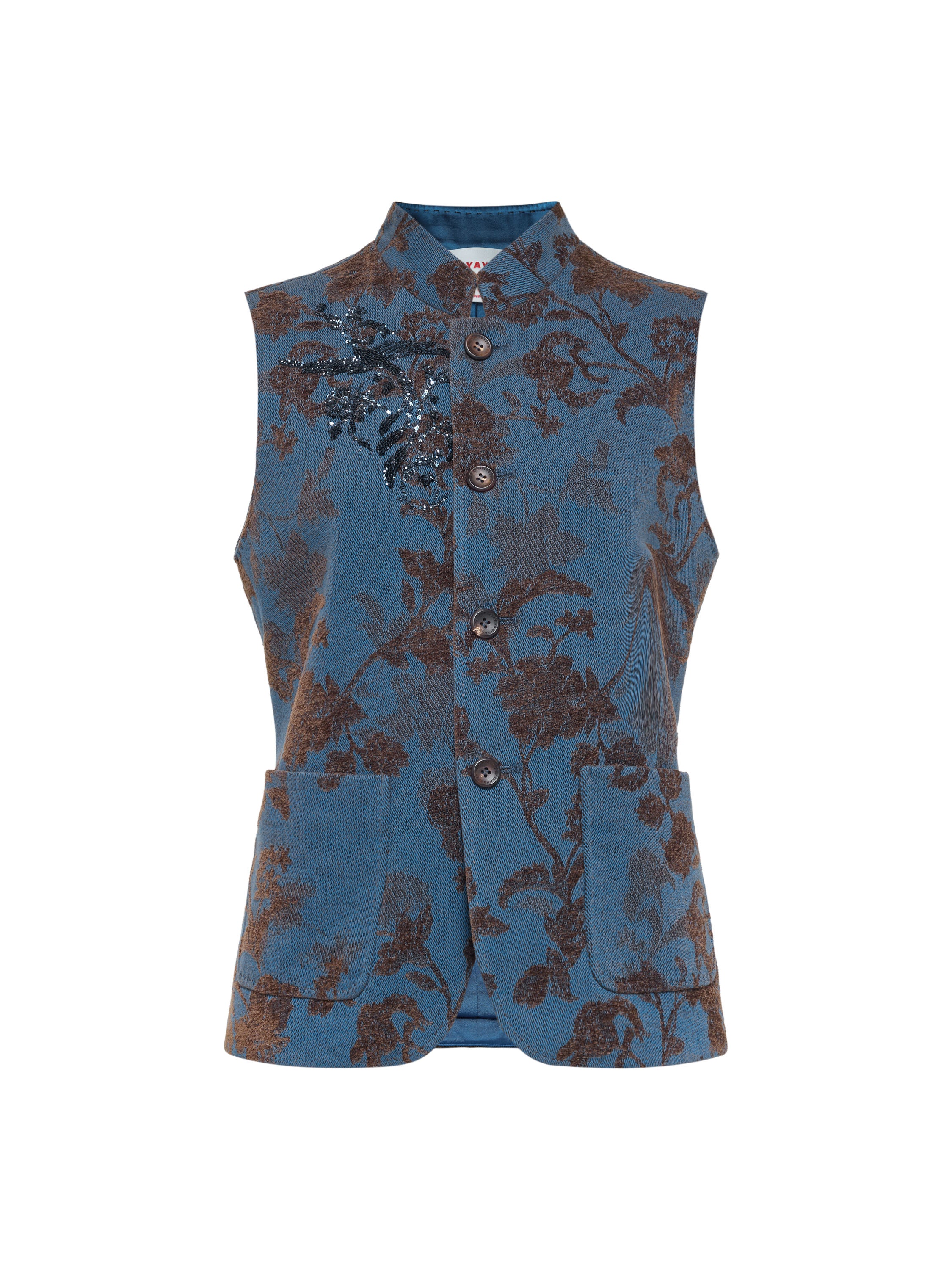 EP YAYING Chenille Jacquard Beaded Vest