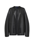 EP YAYING Embroidered Leather Jacket
