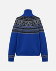 EP YAYING Cashmere Wool Jacquard Turtleneck Drawstring Cardigan