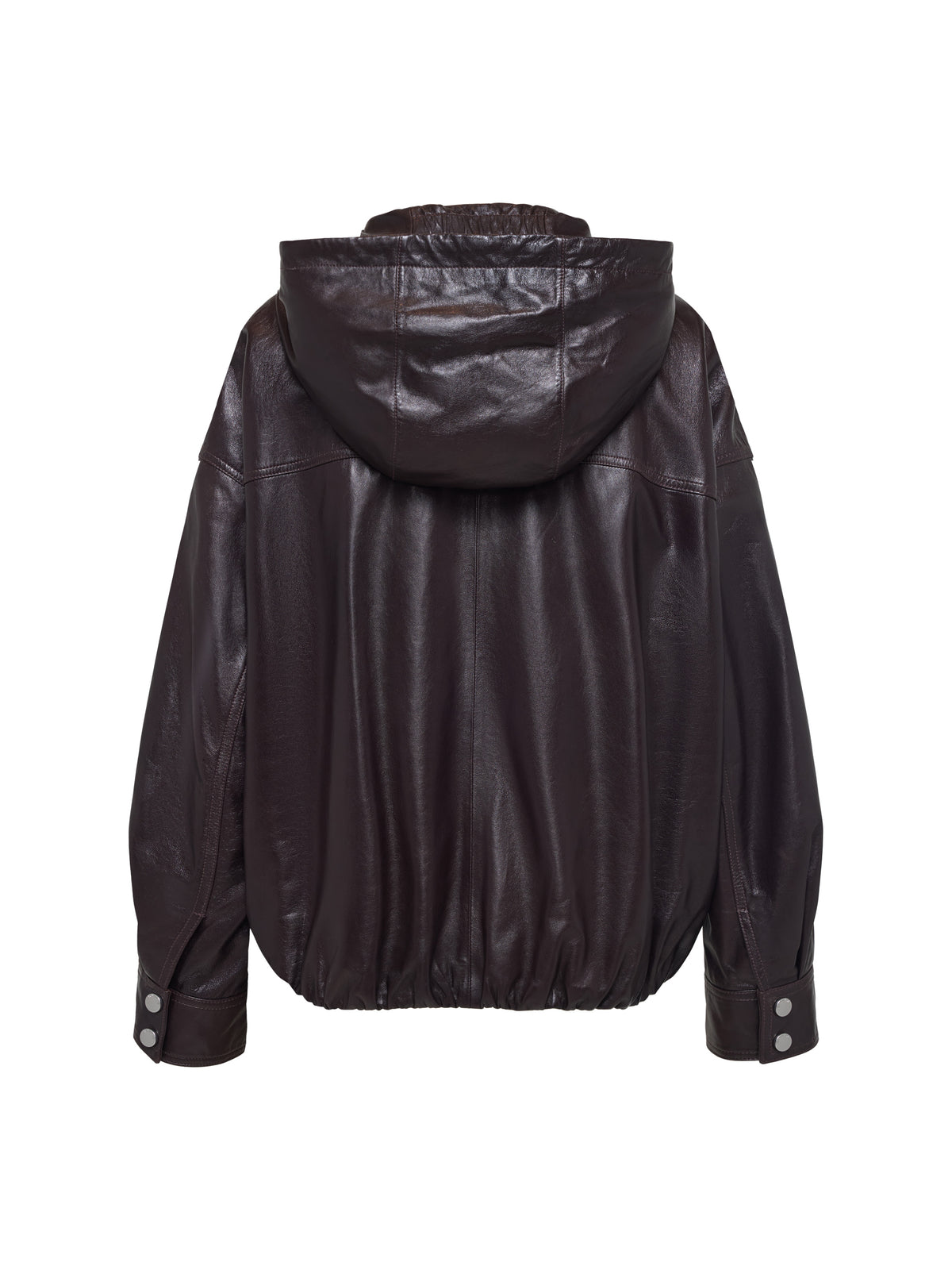 EP YAYING Glossy Sheepskin Hooded Jacket