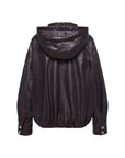 EP YAYING Glossy Sheepskin Hooded Jacket