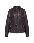 EP YAYING Sleek Modern Fitted Leather Jacket