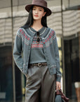 YAYING Ruyi Mountain Sea Jacquard Knit Cardigan EPLAG9112A