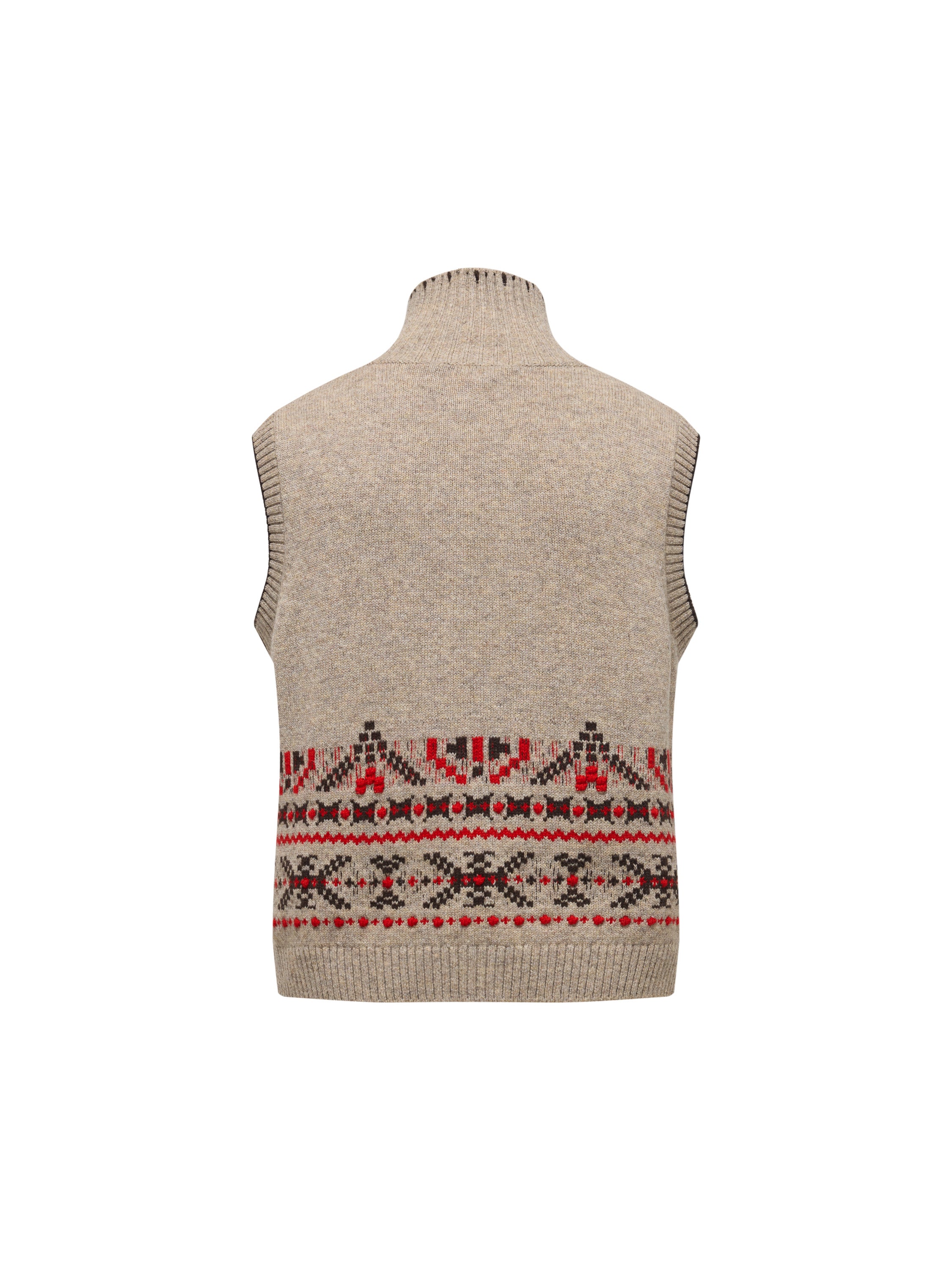 EP YAYING Relaxed-Fit Geometric Jacquard Yak Wool Vest