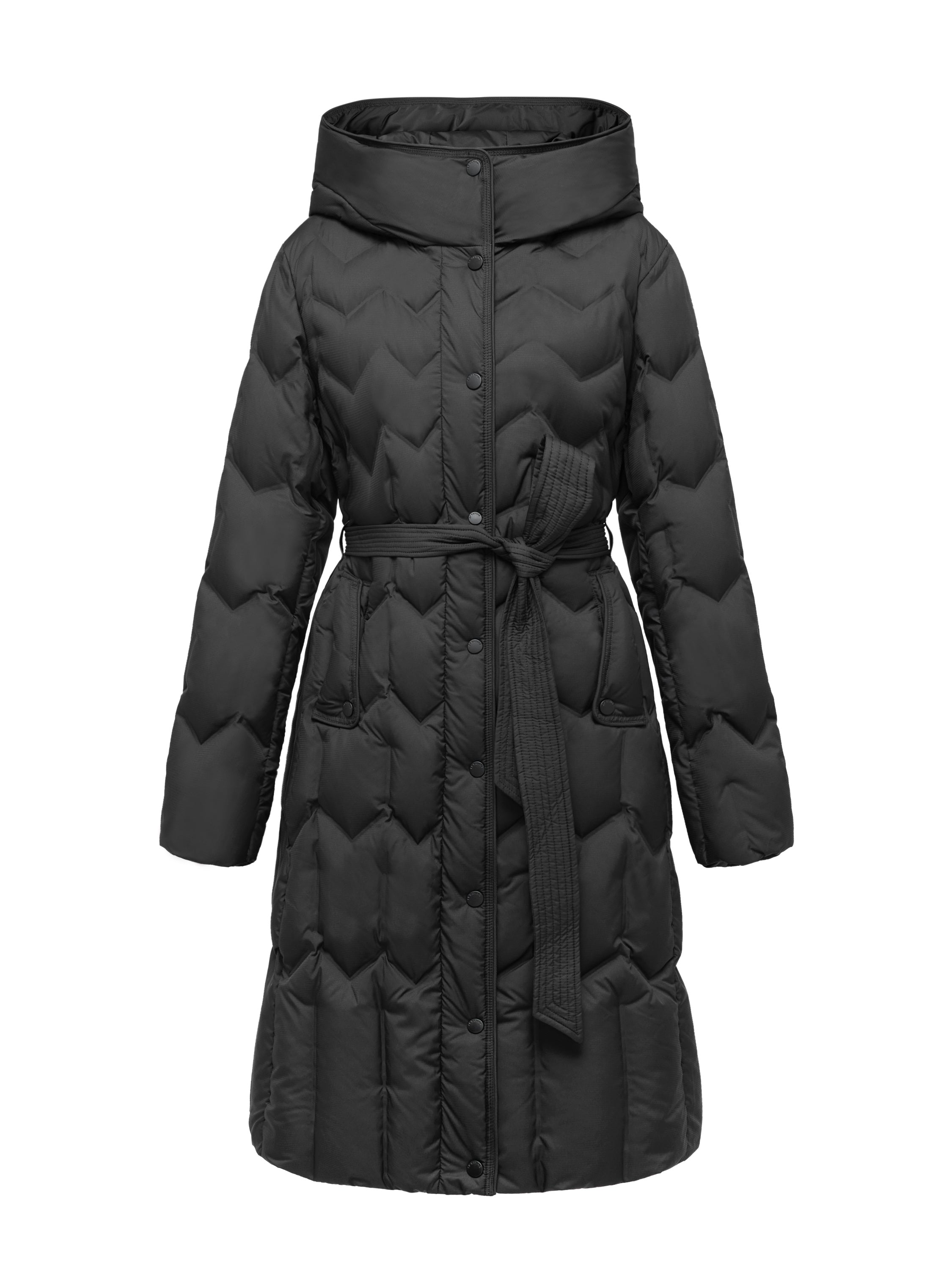 YAYING Black Quilted Long Coat