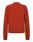 YAYING Red Contrast Knit Cardigan