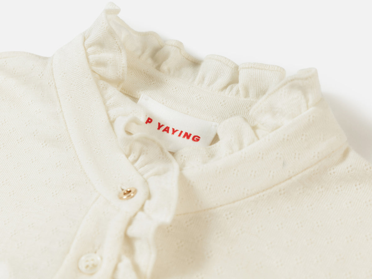 EP YAYING Petal-Collar Soft Wool Knit Sweater
