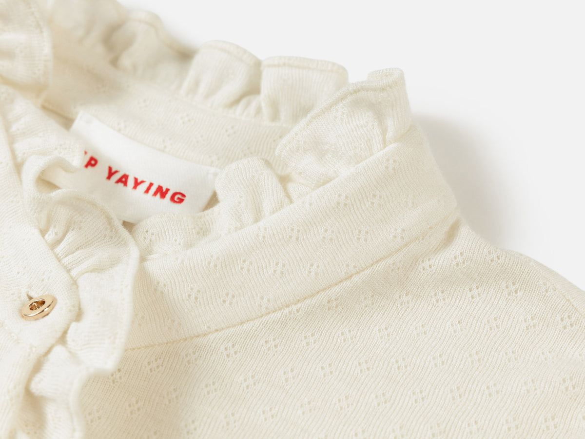 EP YAYING Petal-Collar Soft Wool Knit Sweater