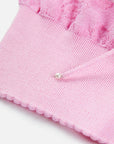 EP YAYING Textured Openwork Jacquard Drawstring Waist Pink Knit Top