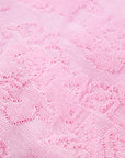 EP YAYING Textured Openwork Jacquard Drawstring Waist Pink Knit Top