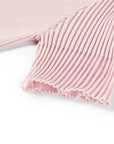 YAYING vertical striped crew neck short-sleeved knit sweater