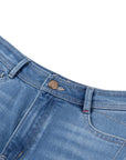 YAYING Silk Blend Denim Wide-Leg Pants
