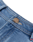 YAYING Silk Blend Denim Wide-Leg Pants