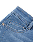 YAYING Silk Blend Denim Wide-Leg Pants