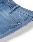 YAYING Silk Blend Denim Wide-Leg Pants