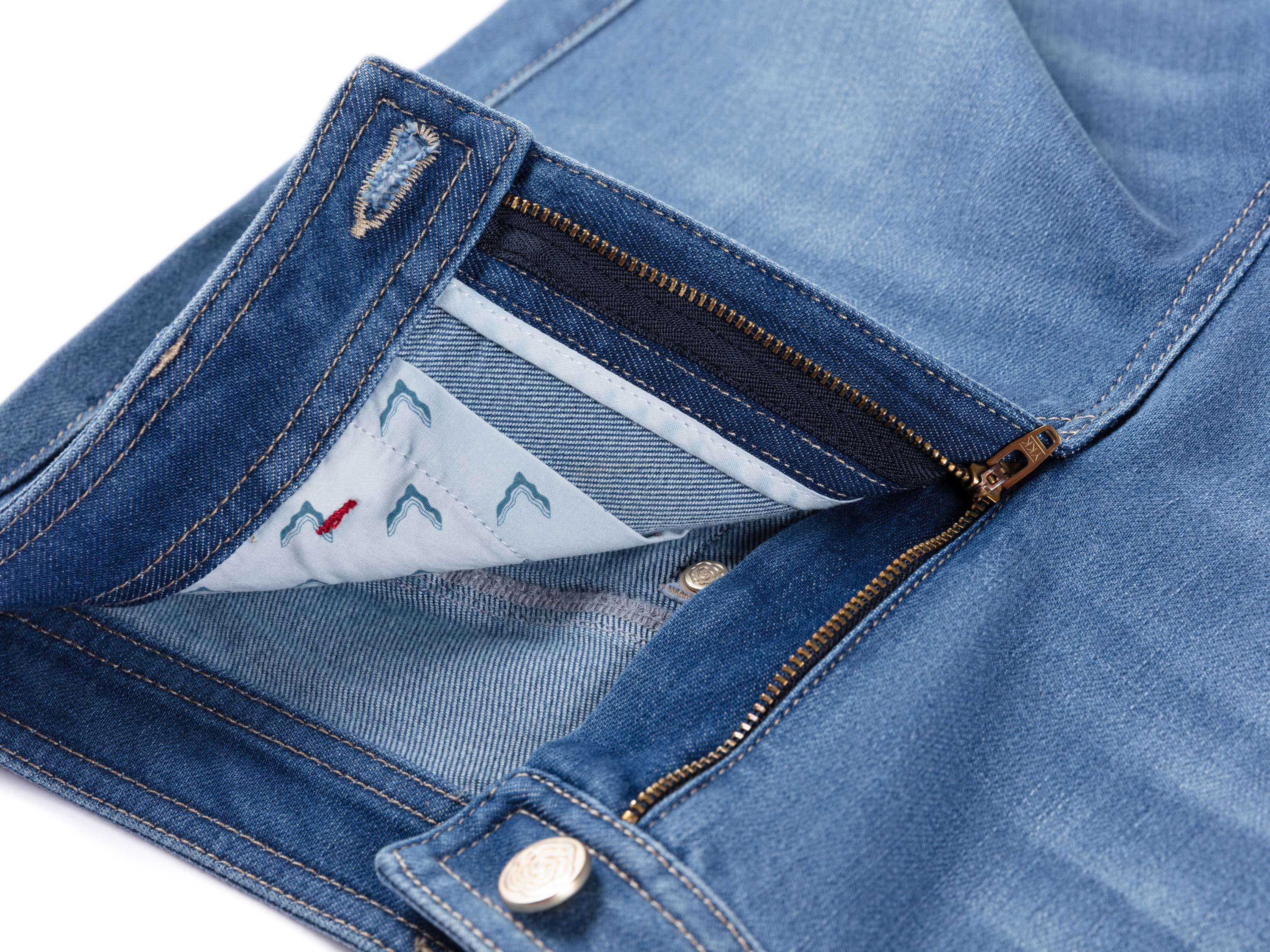 YAYING Silk Blend Denim Wide-Leg Pants