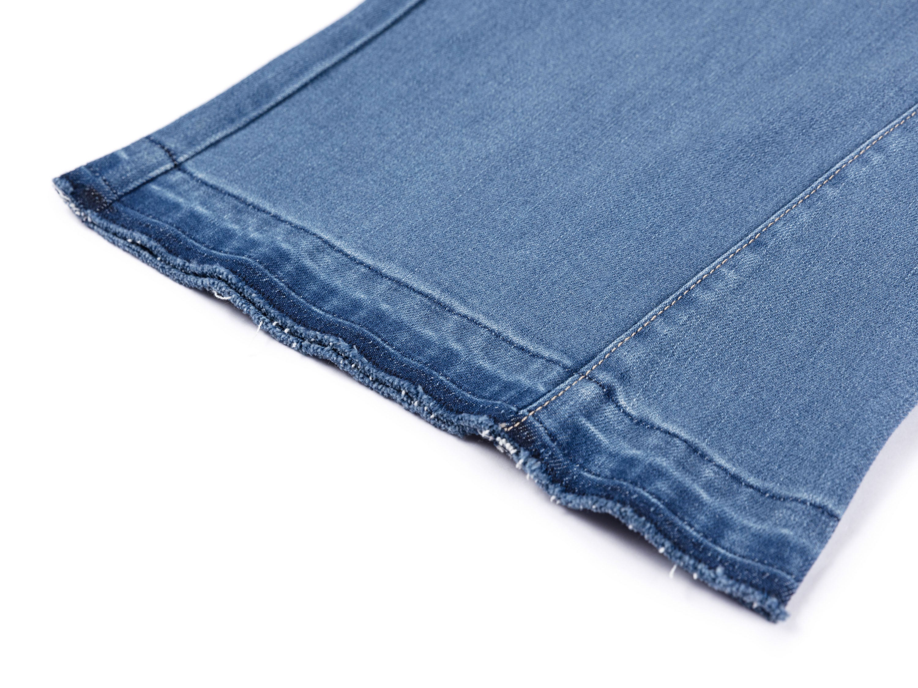 YAYING Silk Blend Denim Wide-Leg Pants
