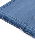 YAYING Silk Blend Denim Wide-Leg Pants