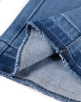 YAYING Silk Blend Denim Wide-Leg Pants