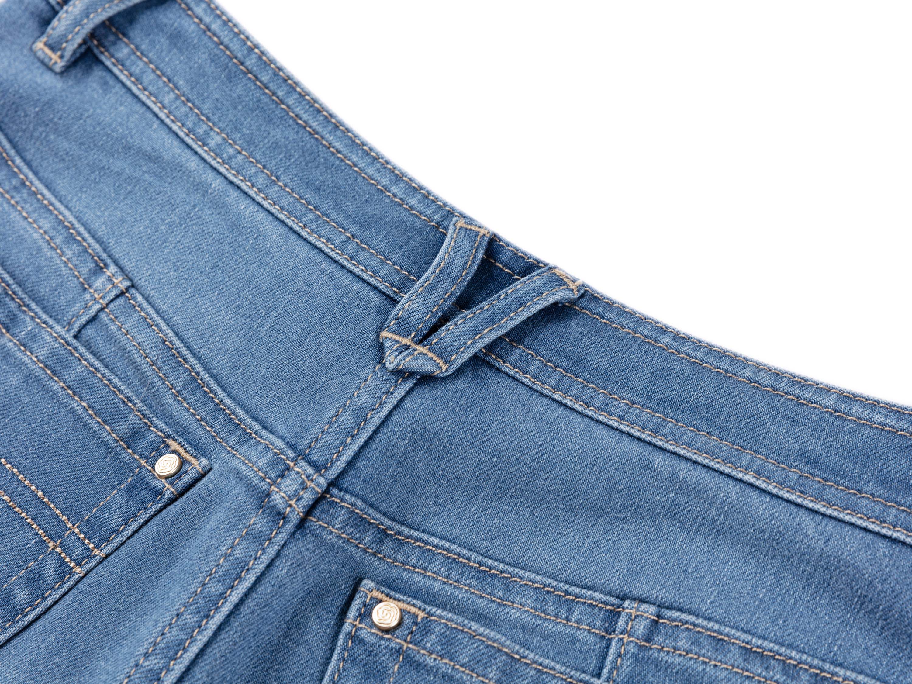 YAYING Silk Blend Denim Wide-Leg Pants